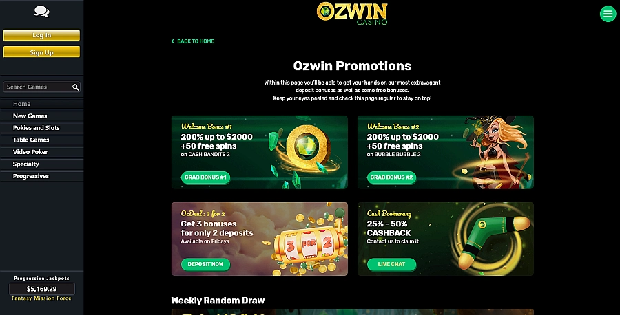 What Bonuses Does OzWin Casino Offer?